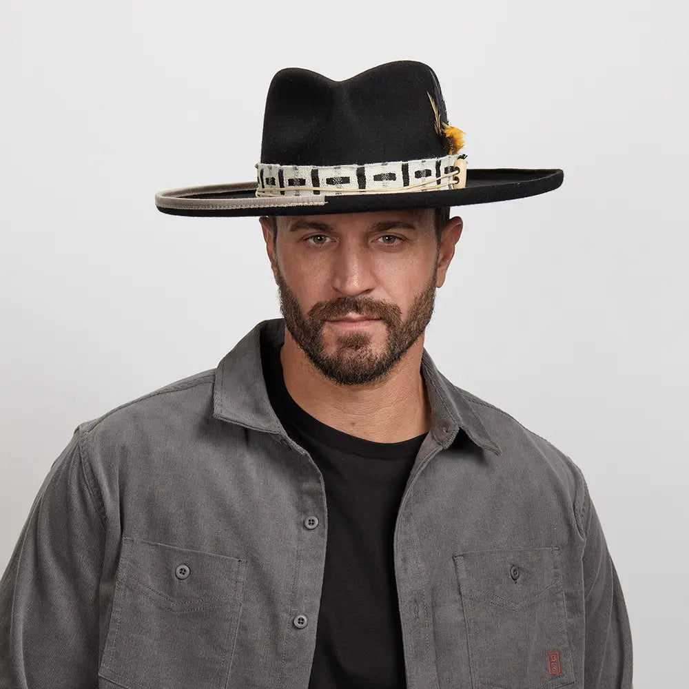 Lounge Mens Black Pencil Rim Felt Hat – American Hat Makers