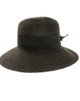 Lucie Black Sun Straw Hat Front View