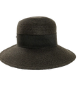 Lucie Black Sun Straw Hat Front View