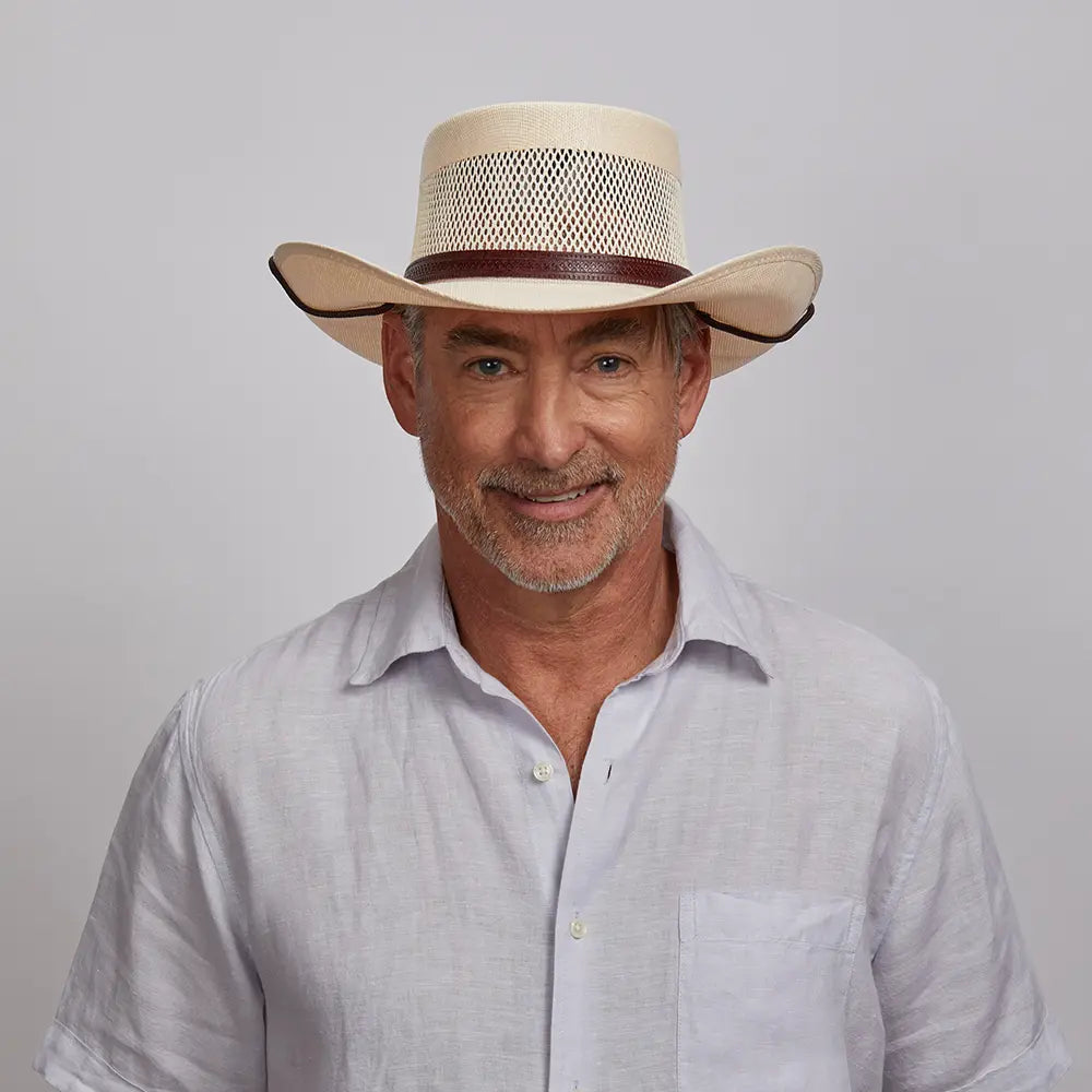 Madrid Mens Wide Brim Firm Straw Gambler Hat – American Hat Makers