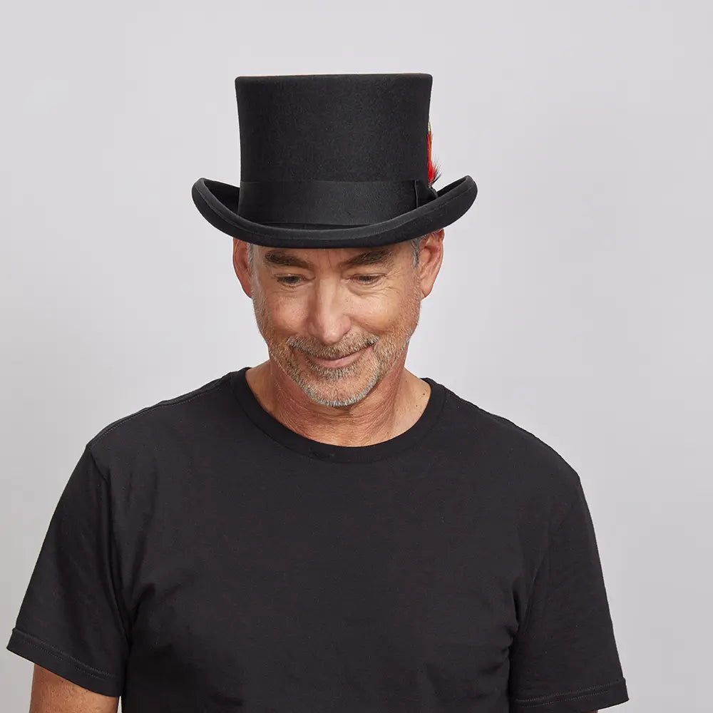 Majestic | Mens Wool Top Hat with Carriage Hat Band