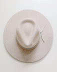 Maldives Moon Oatmeal Wide Brim Felt Fedora by American Hat Makers top view