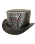 malevolent leather top hat angled view