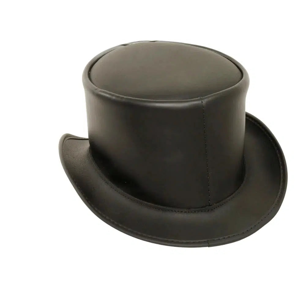 malevolent leather top hat back view