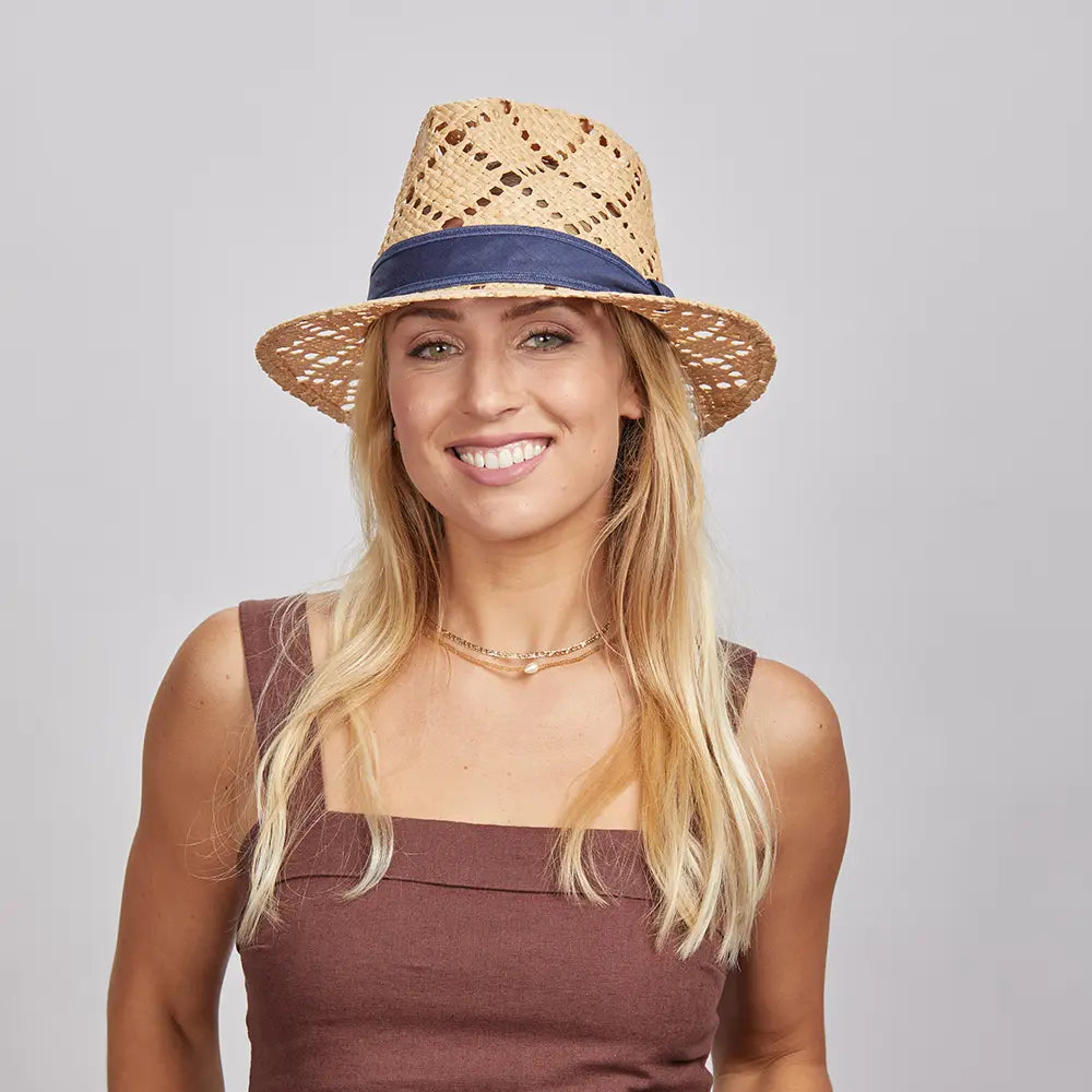Markie | Womens Straw Fedora Hat