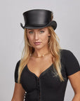 Marlow LT | Womens Leather Top Hat with LT Hat Band