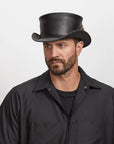 Marlow LT | Mens Leather Top Hat with LT Hat Band