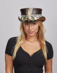 Marlow True Love | Womens Leather Top Hat with True Love Hat Band