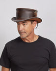 Marlow LT | Mens Leather Top Hat with LT Hat Band