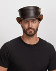 Marlow LT | Mens Leather Top Hat with LT Hat Band