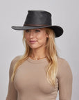 Midnight Rider | Womens Leather Outback Hat