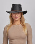 Midnight Rider | Womens Leather Outback Hat