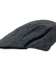 Mikey Charcoal Plaid Flat Cap Newsboy by American Hat Makers side view