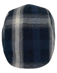 Mikey Navy Plaid Flat Cap Newsboy by American Hat Makers top view