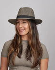 Nero | Womens Two-Tone Woven Straw Fedora Hat