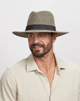 Nero | Mens Two-Tone Woven Straw Fedora Hat