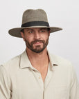 Nero | Mens Two-Tone Woven Straw Fedora Hat