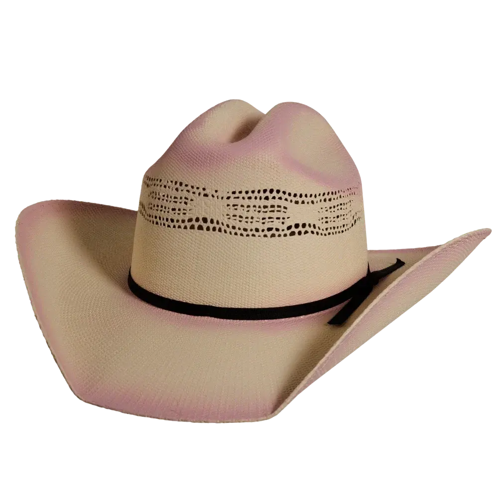 Pink straw cowboy deals hat