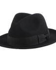 Pablo Black Felt Fedora Side View