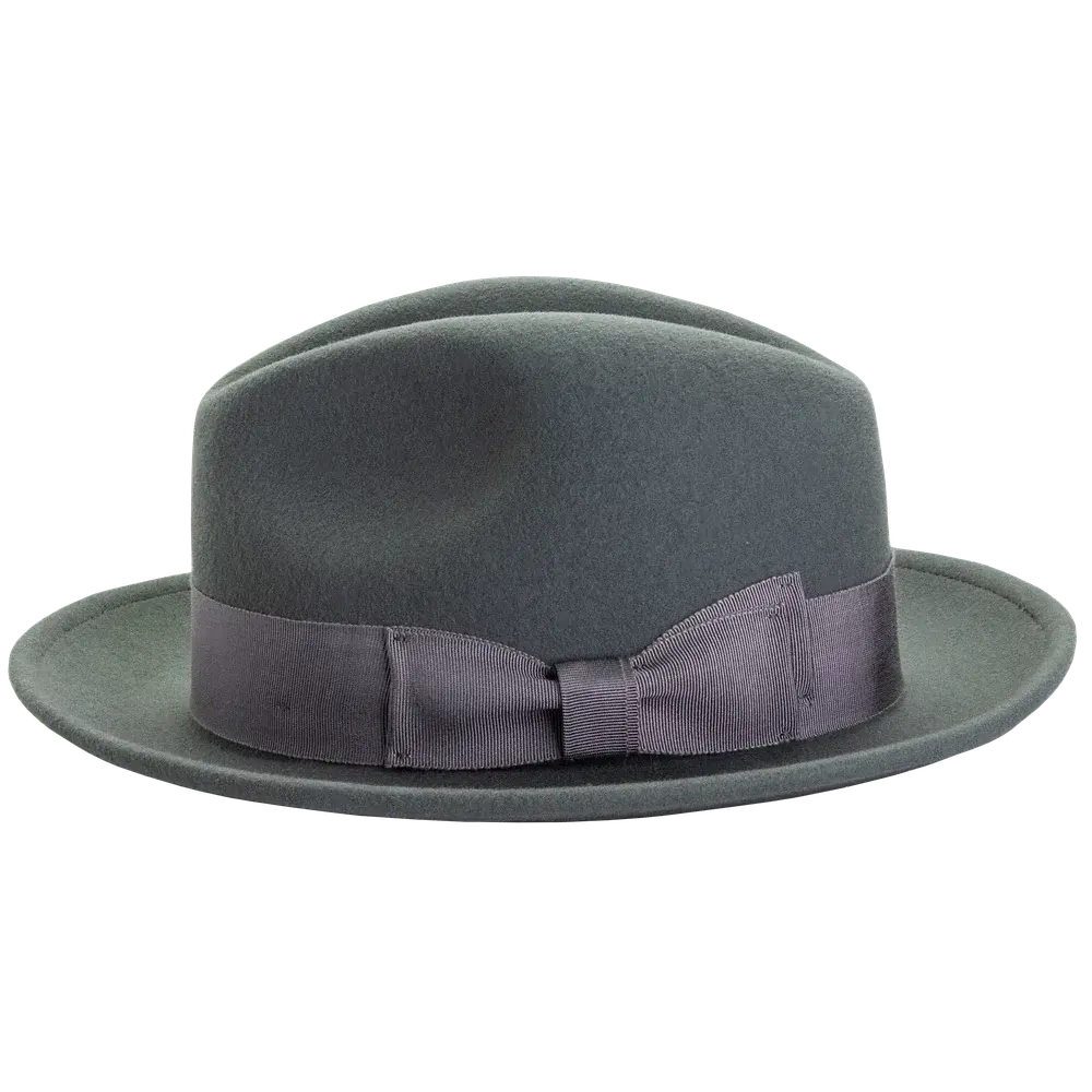 Pablo 2.0 | Mens Gray Wool Felt Pinch Front Fedora Hat – American