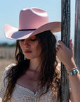 Pioneer | Womens Pink Canvas Cotton Western Cowgirl Hat