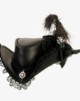 Posh | Womens Genuine Leather and Lace Steampunk Top Hat