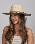 Python | Womens Wide Brim Palm Straw Sun Hat