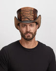 Quest | Mens Brown Leather Top Hat