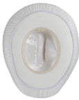 rain and dust hat cover by american hat makers on a white hat bottom view