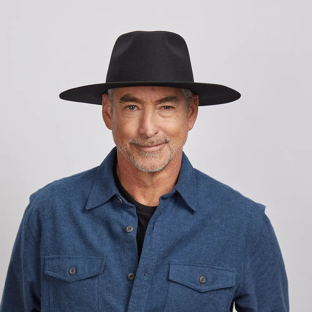 Rancher | Mens Wide Brim Felt Fedora Hat