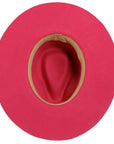 Rancher | Womens Pink Wide Brim Felt Fedora Hat