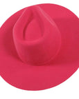 rancher pink fedora felt top view