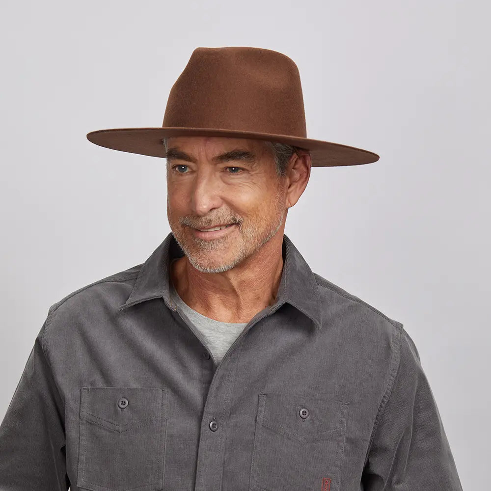 Rancher | Mens Wide Brim Felt Fedora Hat