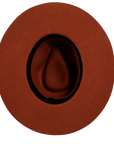 rancher coral fedora hat bottom view