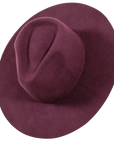 rancher plum fedora hat top view