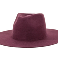 Rancher | Womens Plum Wide Brim Felt Fedora Hat