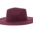 Rancher | Womens Plum Wide Brim Felt Fedora Hat