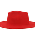 Rancher | Womens Red Wide Brim Felt Fedora Hat