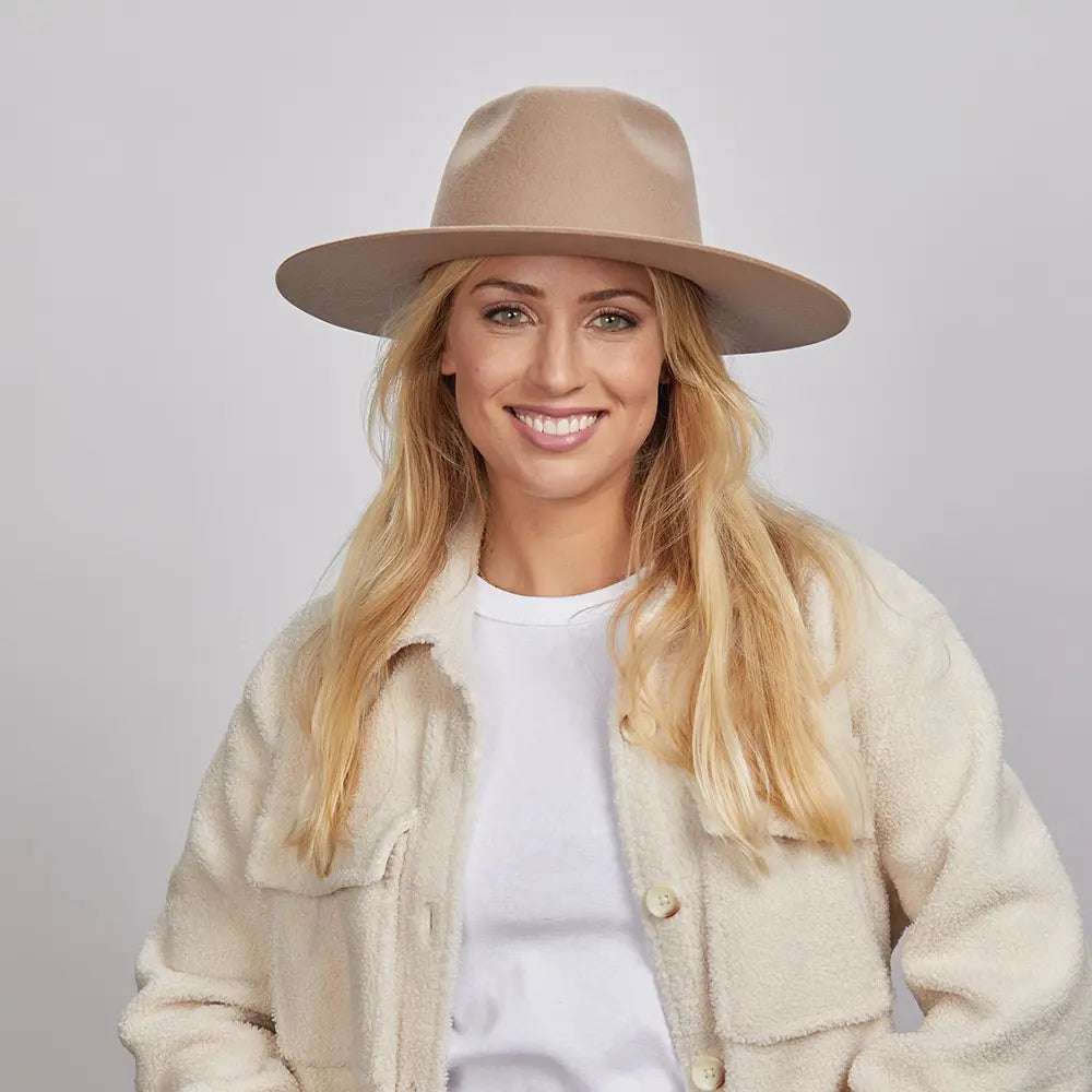 Rancher | Womens Wide Brim Felt Fedora Hat