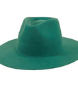 womens rancher teal fedora angled view