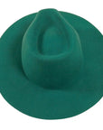 womens rancher teal fedora hat back view