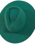 Rancher | Womens Teal Wide Brim Felt Fedora Hat