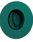 womens rancher teal fedora hat bottom view