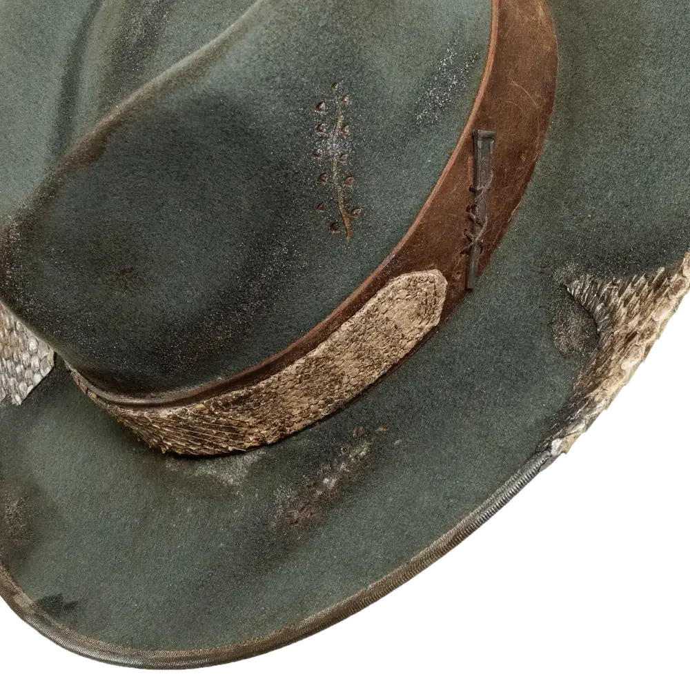 rattler grey fedora hat angled view