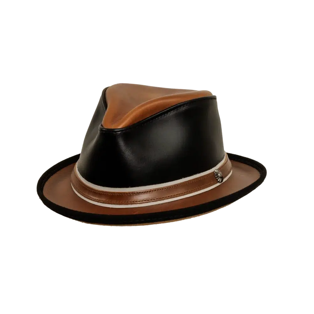 Rocky | Mens Leather Fedora Hat – American Hat Makers Rocky | Mens Leather Fedora Hat – American Hat Makers