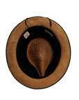 rocky black leather fedora bottom view