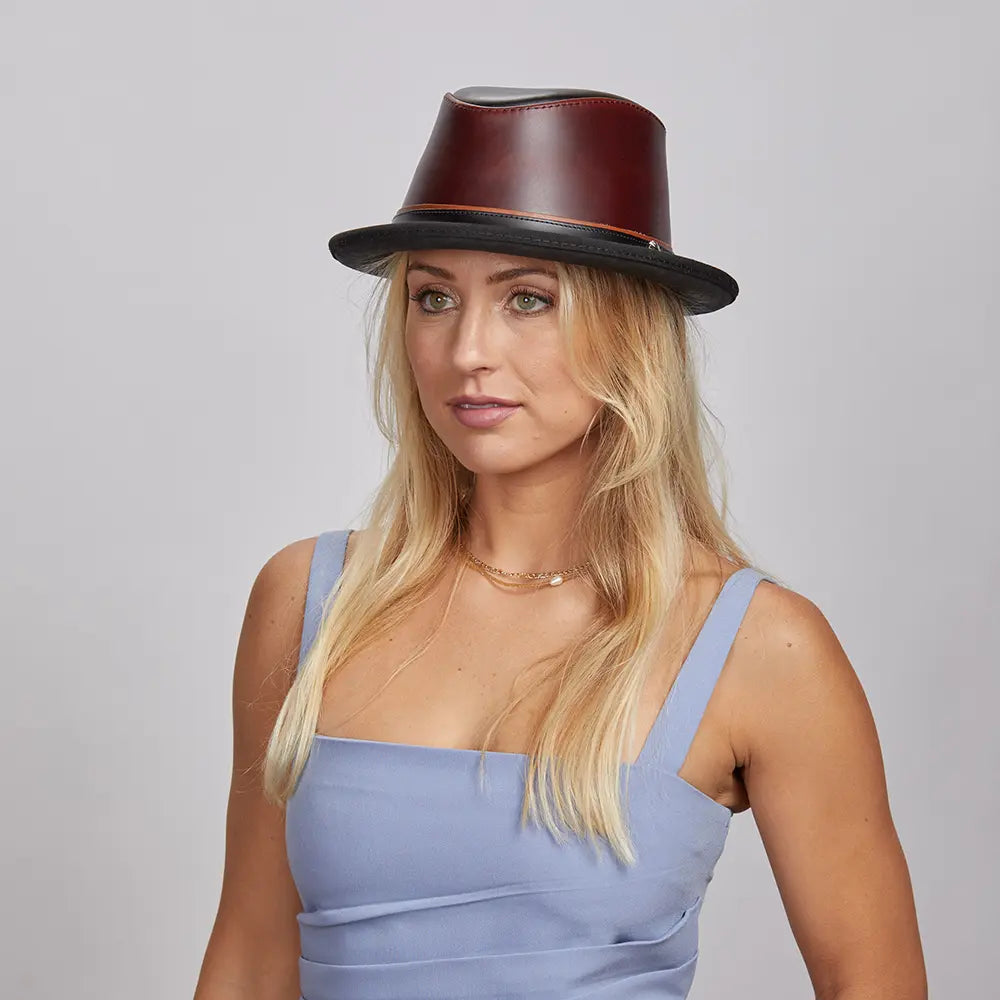Rocky | Womens Leather Fedora Hat