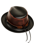 rocky wine leather fedora back view