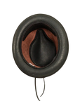 rocky wine leather fedora bottom view