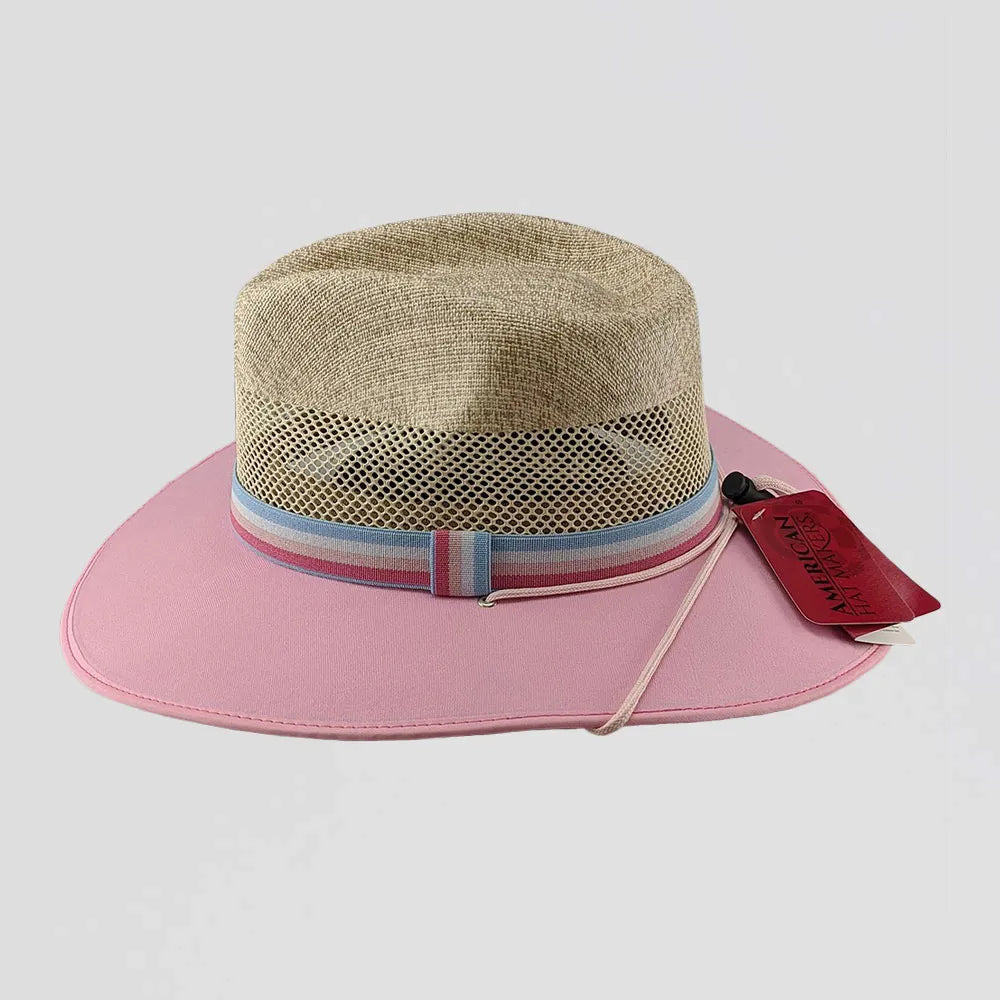 Roxy Pink Sun Straw Hat Side View